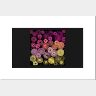 Night Bubble Flowers Posters and Art